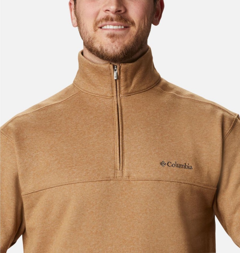 Columbia Hart Mountain II Half Zip Men's Sweatshirt Khaki | NVJCDL-041