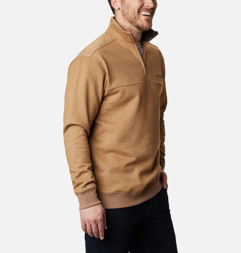 Columbia Hart Mountain II Half Zip Men's Sweatshirt Khaki | NVJCDL-041