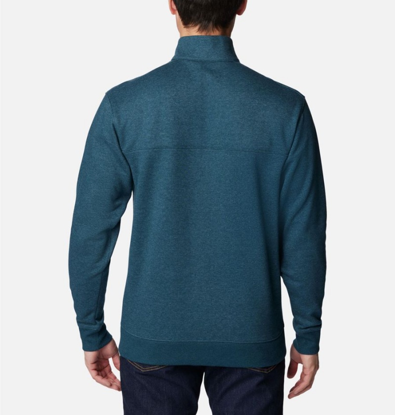 Columbia Hart Mountain II Half Zip Men's Sweatshirt Blue | NABMZI-186