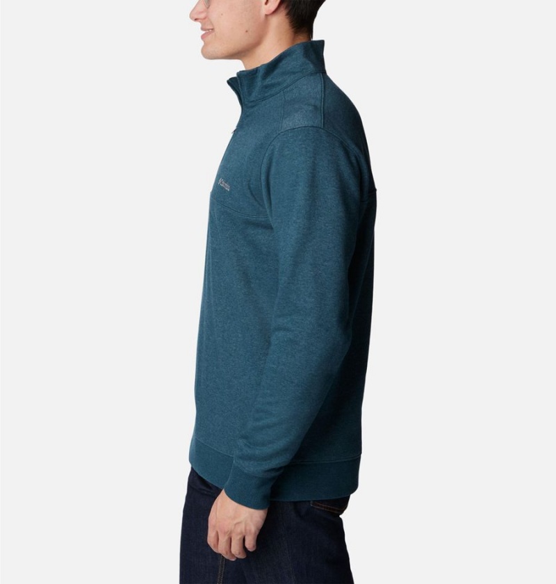 Columbia Hart Mountain II Half Zip Men's Sweatshirt Blue | NABMZI-186