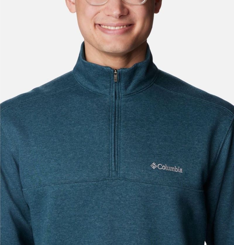 Columbia Hart Mountain II Half Zip Men's Sweatshirt Blue | NABMZI-186