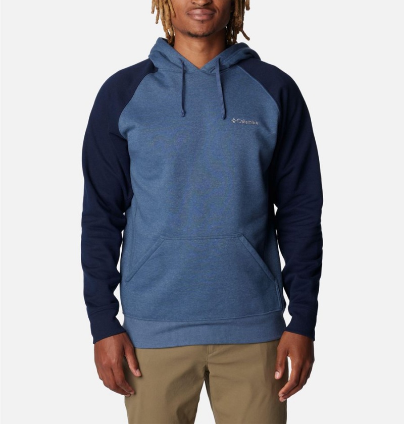 Columbia Hart Mountain II Men\'s Hoodie Blue | ZVHGSY-632