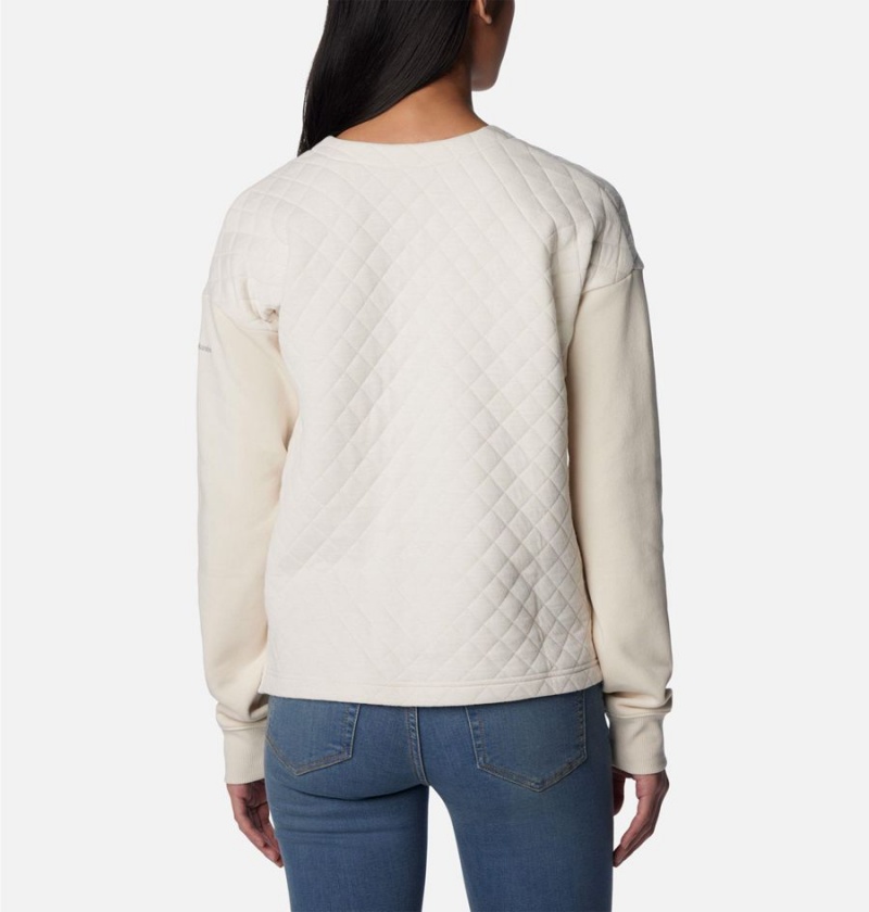 Columbia Hart Mountain Quilted Crew Women's Pullover White | YCWNTV-461