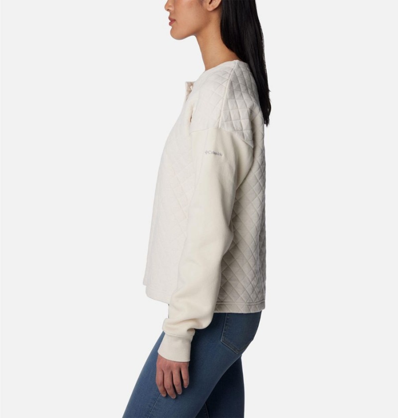 Columbia Hart Mountain Quilted Crew Women's Pullover White | YCWNTV-461