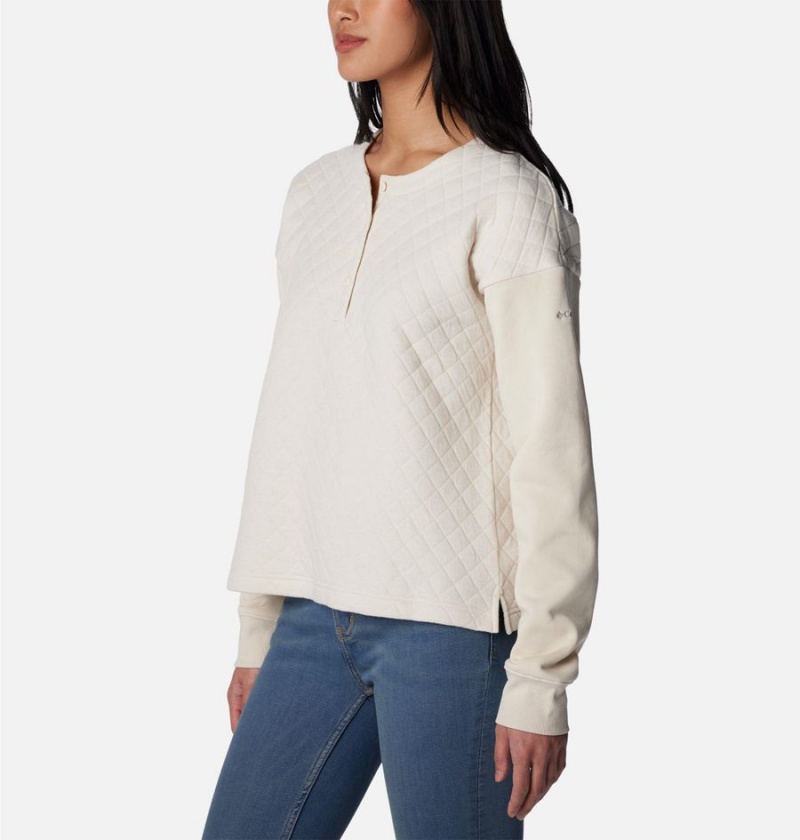 Columbia Hart Mountain Quilted Crew Women's Pullover White | YCWNTV-461