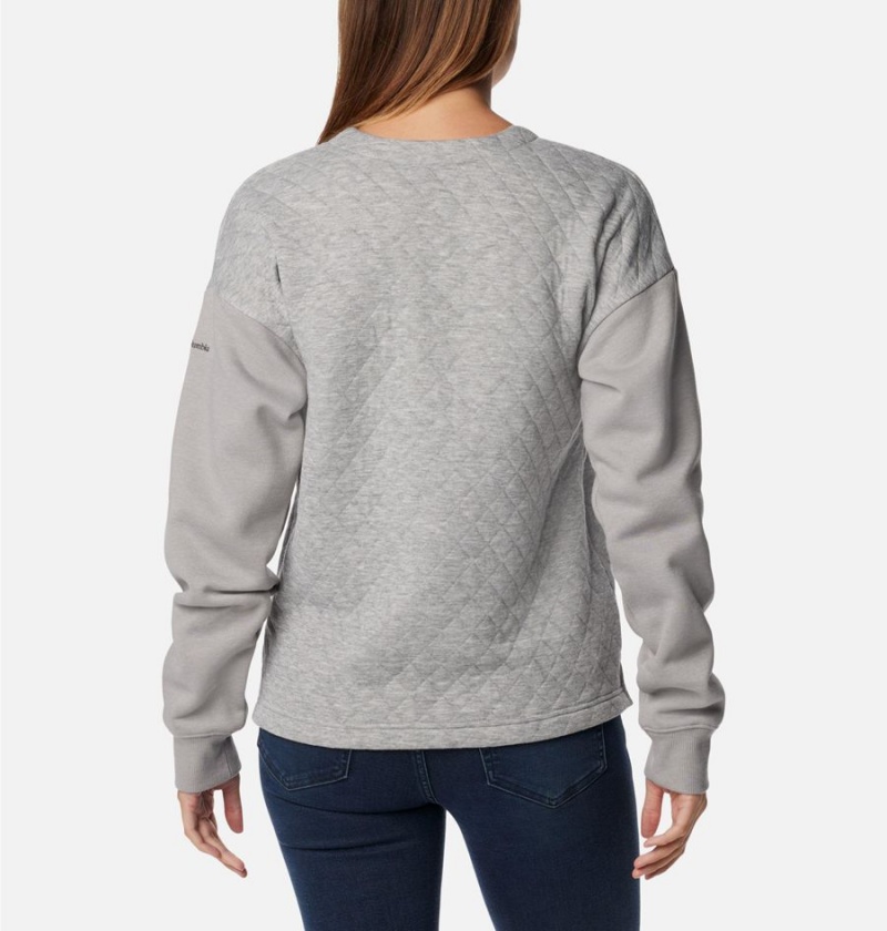 Columbia Hart Mountain Quilted Crew Women's Pullover Grey | PRLQIN-814