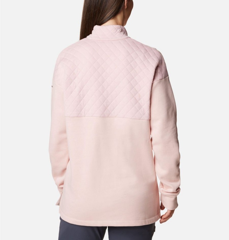 Columbia Hart Mountain Quilted Half Snap Women's Pullover Pink | FRWPAH-604