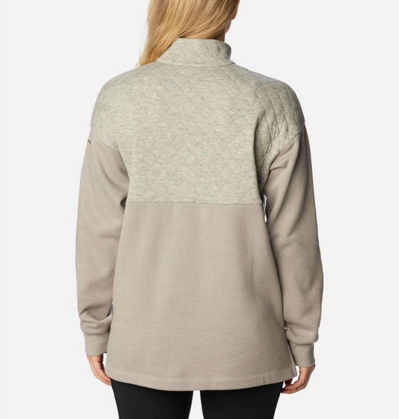 Columbia Hart Mountain Quilted Half Snap Women's Pullover Grey | HMZEYT-256