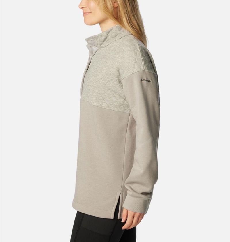 Columbia Hart Mountain Quilted Half Snap Women's Pullover Grey | HMZEYT-256