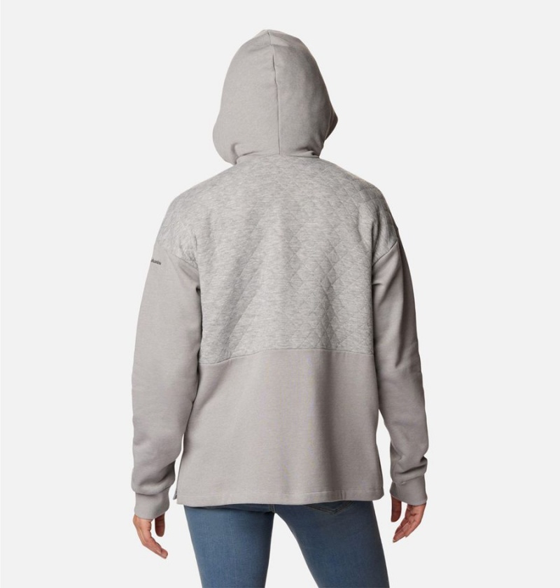 Columbia Hart Mountain Quilted Hooded Full Zip Women's Fleece Jacket Grey | JVOQFA-653