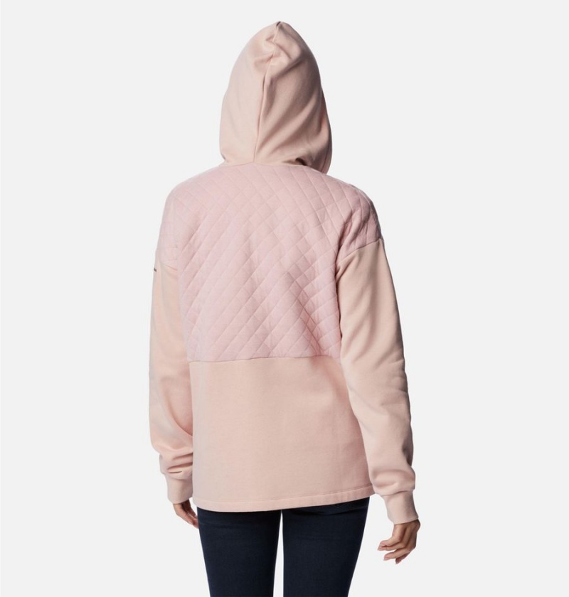 Columbia Hart Mountain Quilted Hooded Full Zip Women's Fleece Jacket Pink | OJBRLY-159