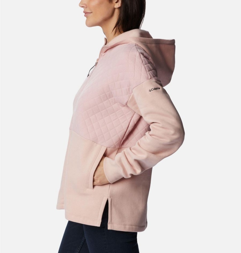 Columbia Hart Mountain Quilted Hooded Full Zip Women's Fleece Jacket Pink | OJBRLY-159