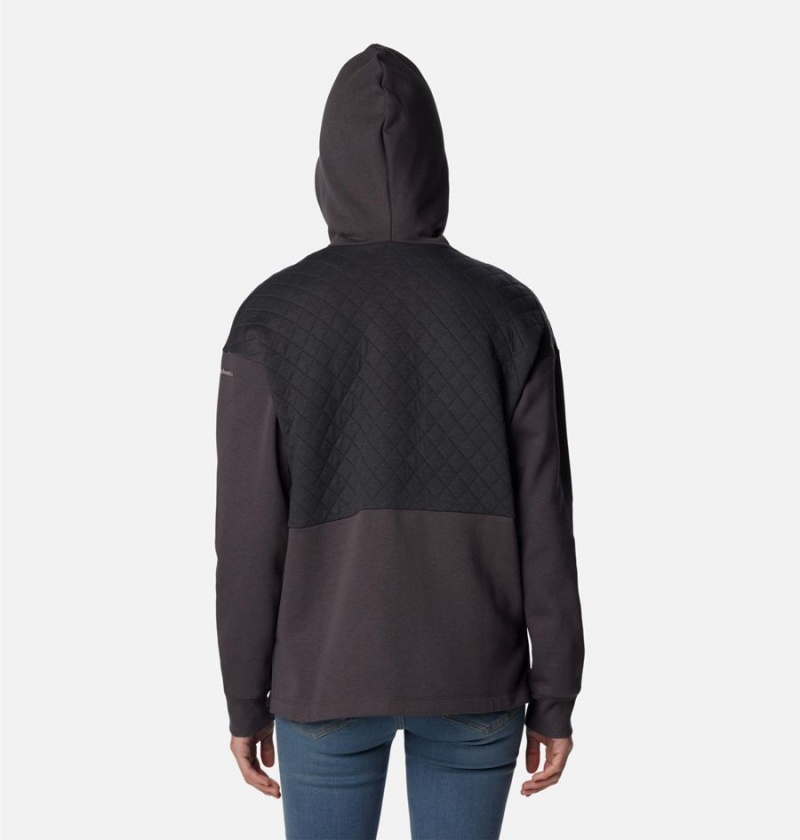 Columbia Hart Mountain Quilted Hooded Full Zip Women's Fleece Jacket Black | PDGFIM-213