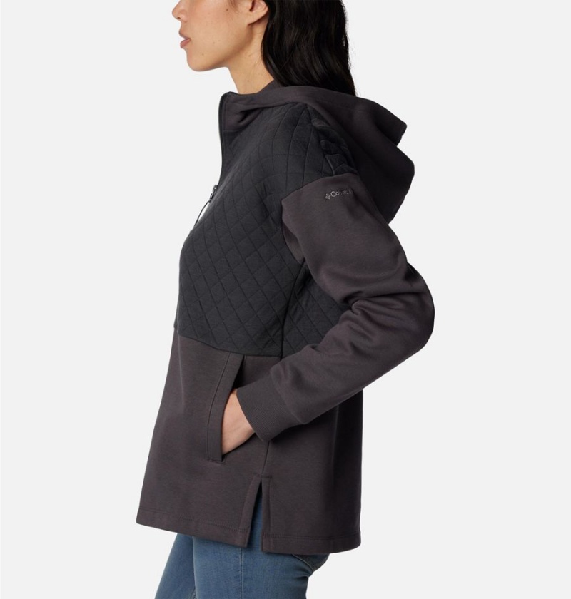 Columbia Hart Mountain Quilted Hooded Full Zip Women's Fleece Jacket Black | PDGFIM-213