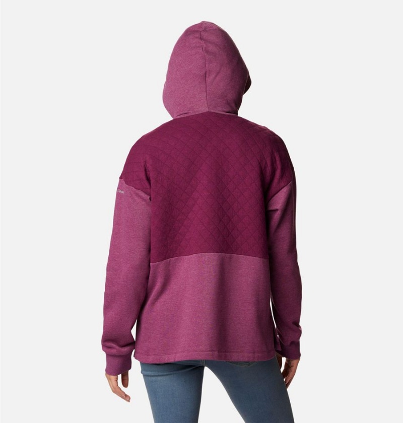 Columbia Hart Mountain Quilted Hooded Full Zip Women's Fleece Jacket Purple | HSJDOV-943