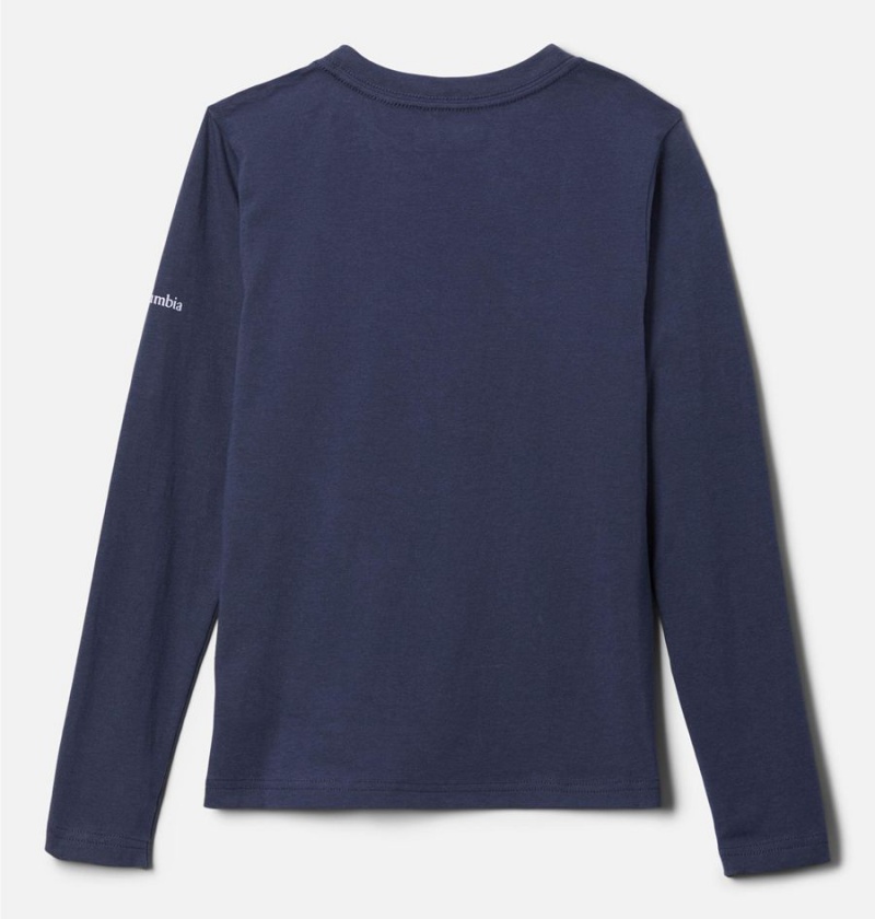 Columbia Hazeldel Hill Long Sleeve Graphic Kids' T-Shirt Navy | GDQCEN-821