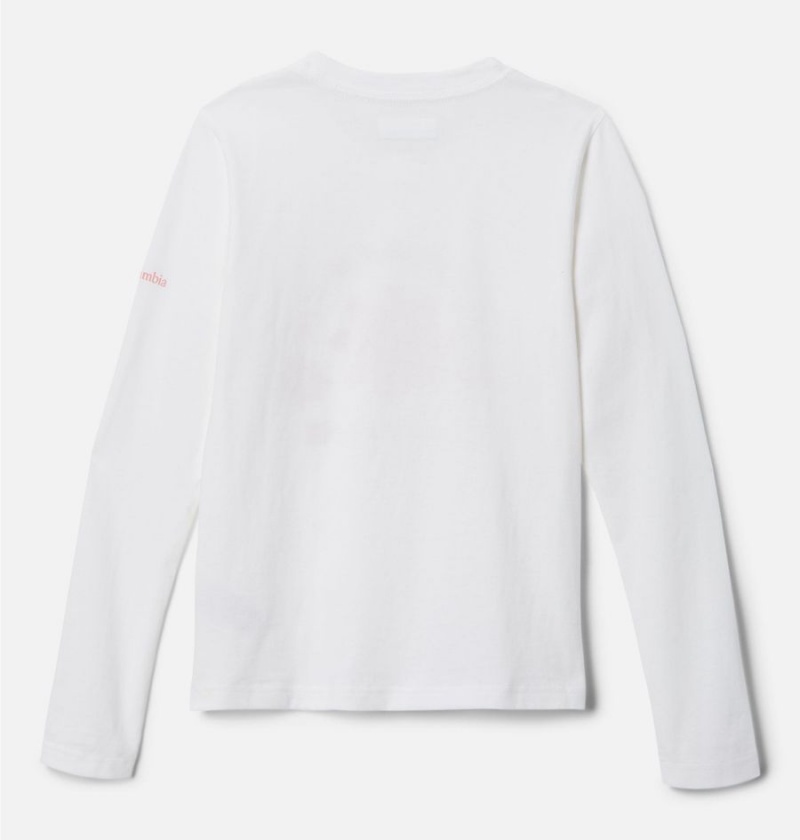 Columbia Hazeldel Hill Long Sleeve Graphic Kids' T-Shirt White | KEFYQL-920