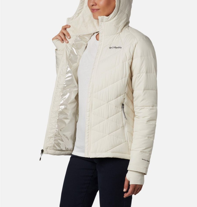 Columbia Heavenly Hooded Women's Puffer Jacket White | PQAFER-589