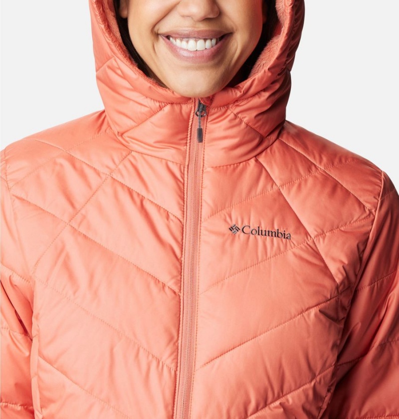 Columbia Heavenly Hooded Women's Puffer Jacket Coral | YZAFMG-916