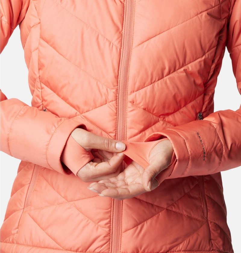 Columbia Heavenly Hooded Women's Puffer Jacket Coral | YZAFMG-916