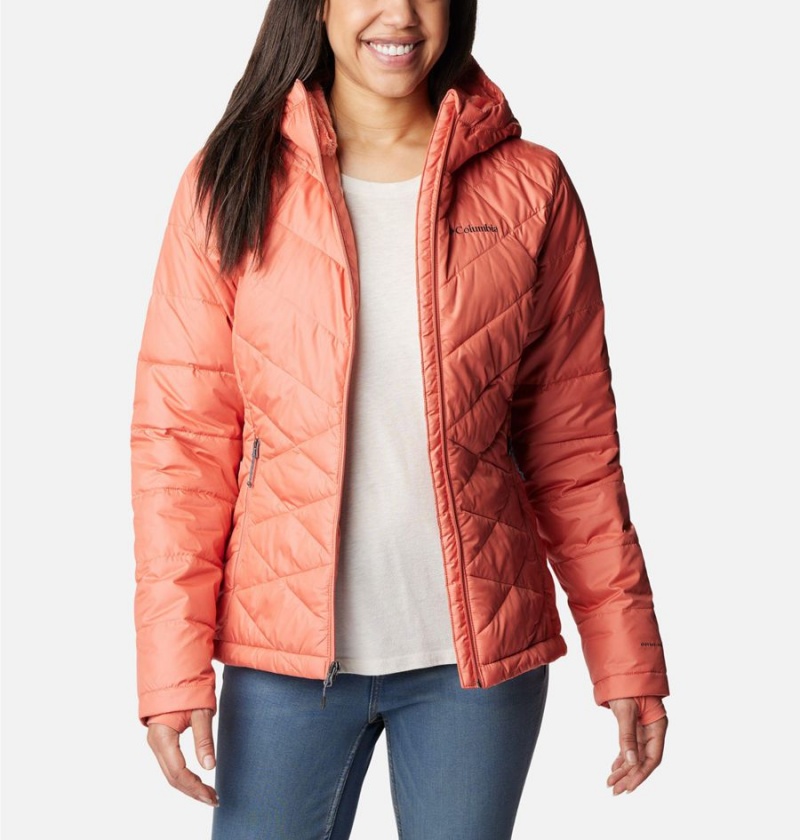 Columbia Heavenly Hooded Women's Puffer Jacket Coral | YZAFMG-916