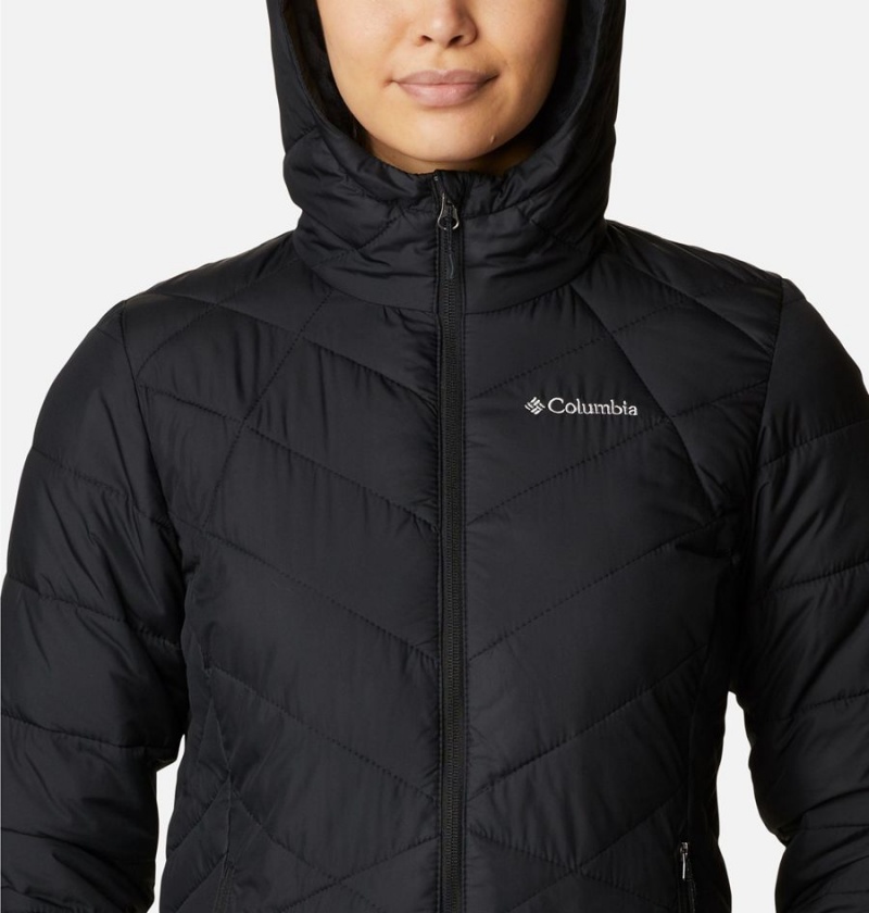 Columbia Heavenly Hooded Women's Puffer Jacket Black | DUHKLF-089