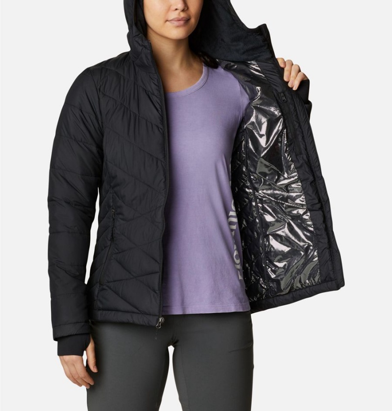 Columbia Heavenly Hooded Women's Puffer Jacket Black | DUHKLF-089