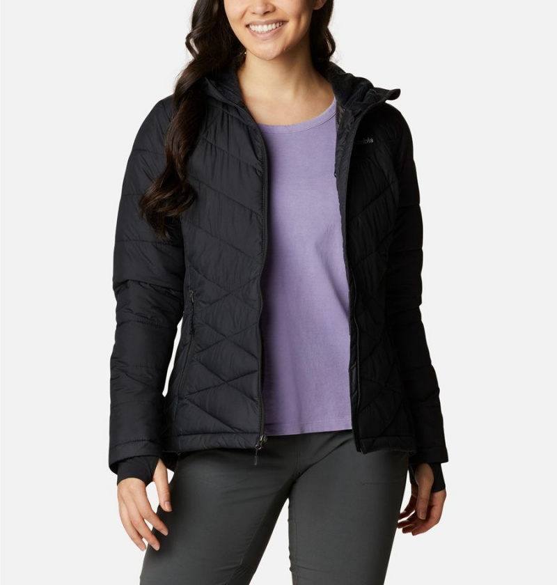 Columbia Heavenly Hooded Women's Puffer Jacket Black | DUHKLF-089