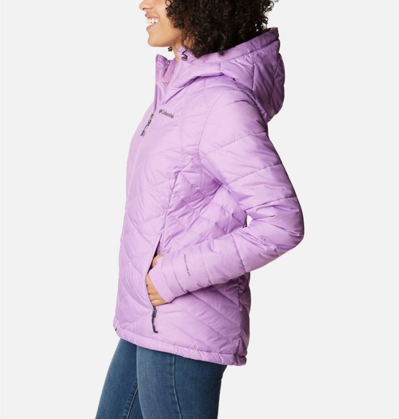 Columbia Heavenly Hooded Women's Puffer Jacket Purple | XVJTRC-049