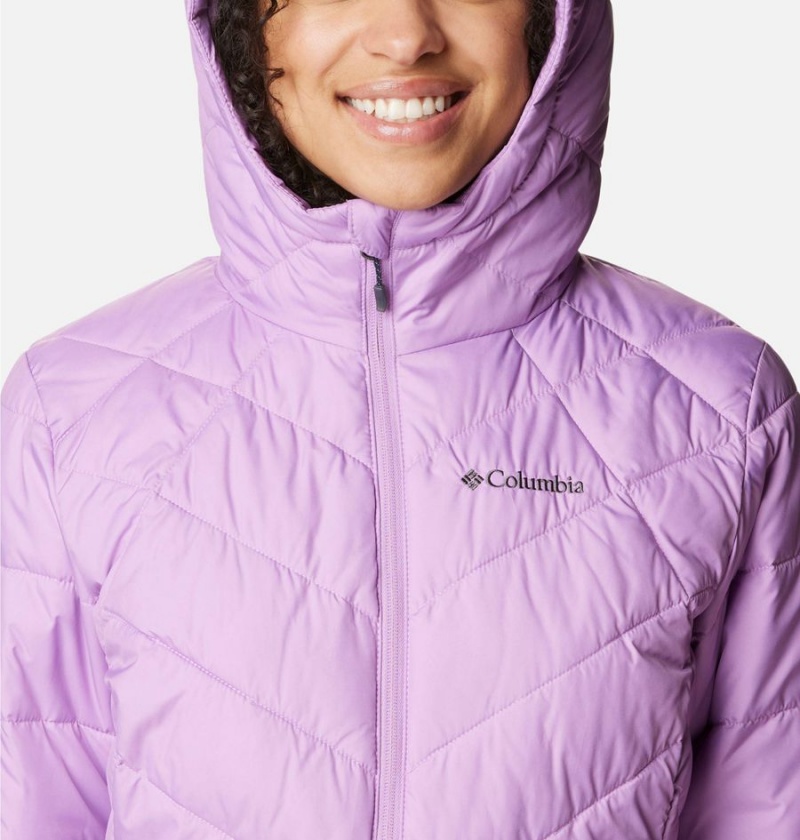 Columbia Heavenly Hooded Women's Puffer Jacket Purple | XVJTRC-049
