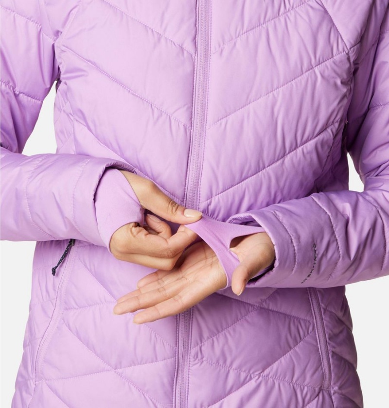 Columbia Heavenly Hooded Women's Puffer Jacket Purple | XVJTRC-049
