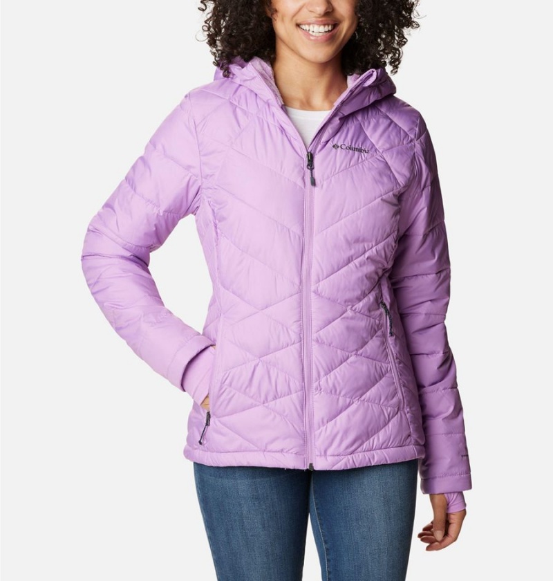 Columbia Heavenly Hooded Women\'s Puffer Jacket Purple | XVJTRC-049