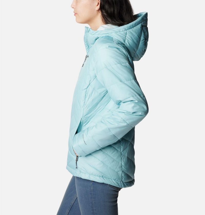 Columbia Heavenly Hooded Women's Puffer Jacket Turquoise | LHYQOK-719