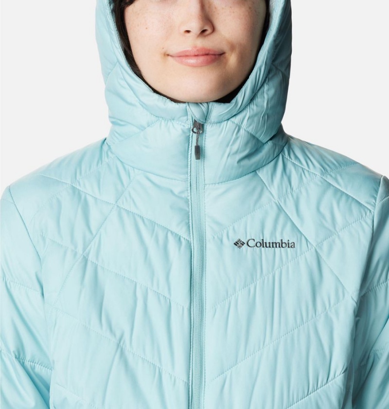 Columbia Heavenly Hooded Women's Puffer Jacket Turquoise | LHYQOK-719