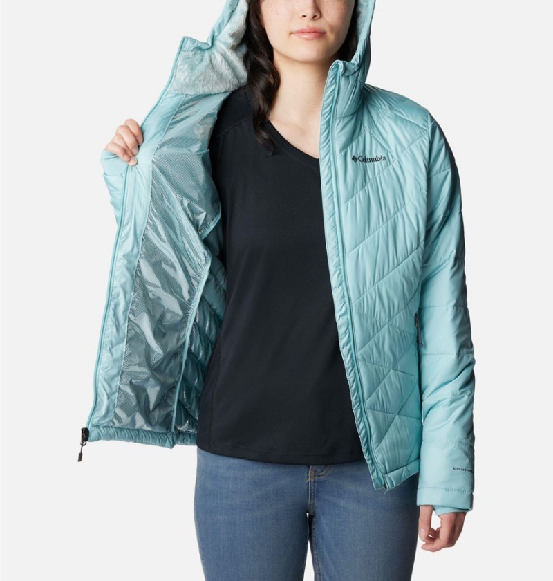 Columbia Heavenly Hooded Women's Puffer Jacket Turquoise | LHYQOK-719