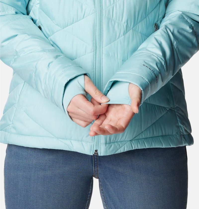 Columbia Heavenly Hooded Women's Puffer Jacket Turquoise | LHYQOK-719