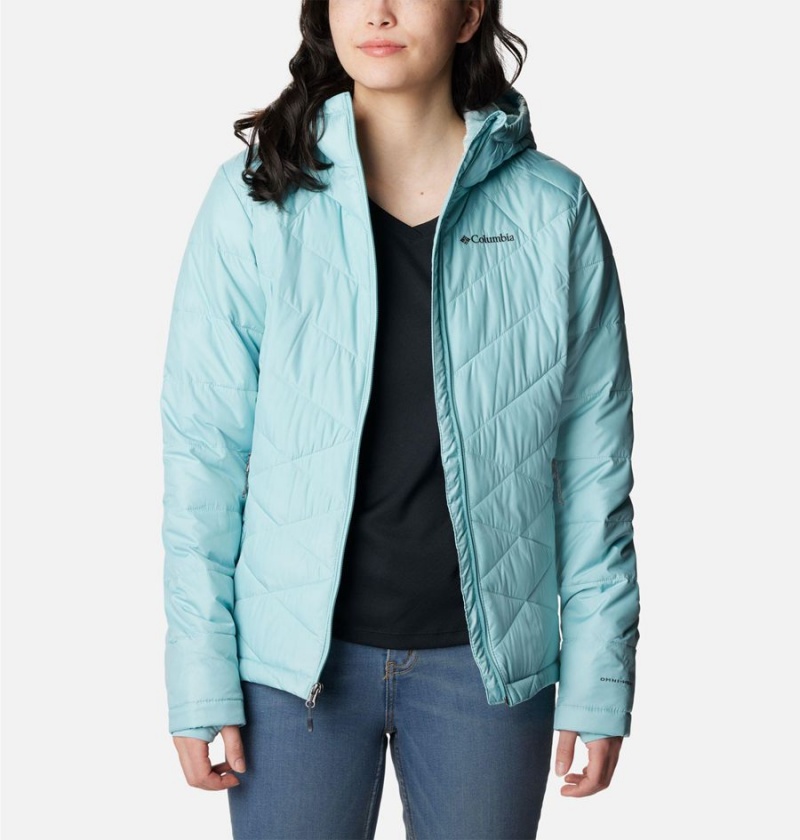 Columbia Heavenly Hooded Women's Puffer Jacket Turquoise | LHYQOK-719