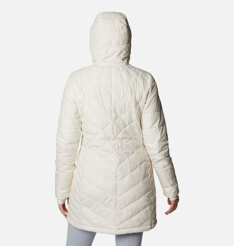 Columbia Heavenly Long Hooded Women's Puffer Jacket White | DUMTSF-468