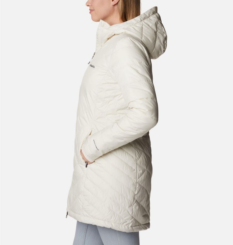 Columbia Heavenly Long Hooded Women's Puffer Jacket White | DUMTSF-468