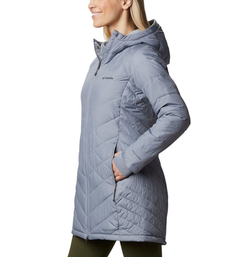 Columbia Heavenly Long Hooded Women's Puffer Jacket Grey | LHJCAE-501