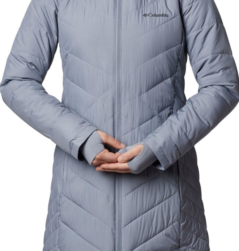 Columbia Heavenly Long Hooded Women's Puffer Jacket Grey | LHJCAE-501