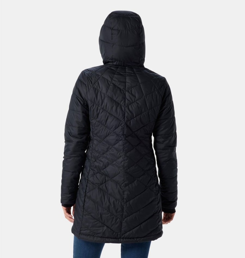 Columbia Heavenly Long Hooded Women's Puffer Jacket Black | CFTJRN-138