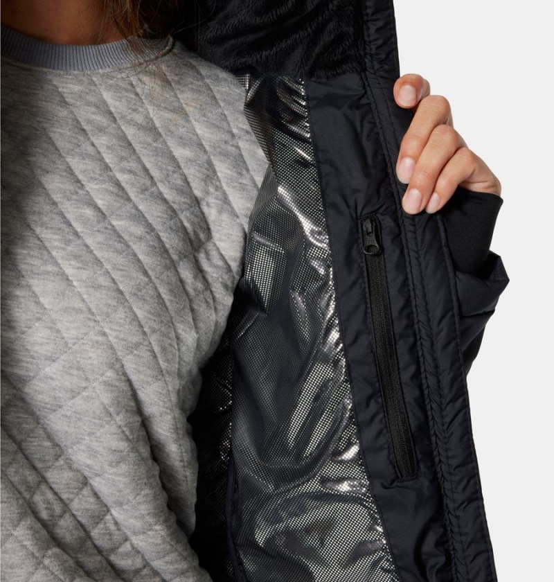 Columbia Heavenly Long Hooded Women's Puffer Jacket Black | CFTJRN-138