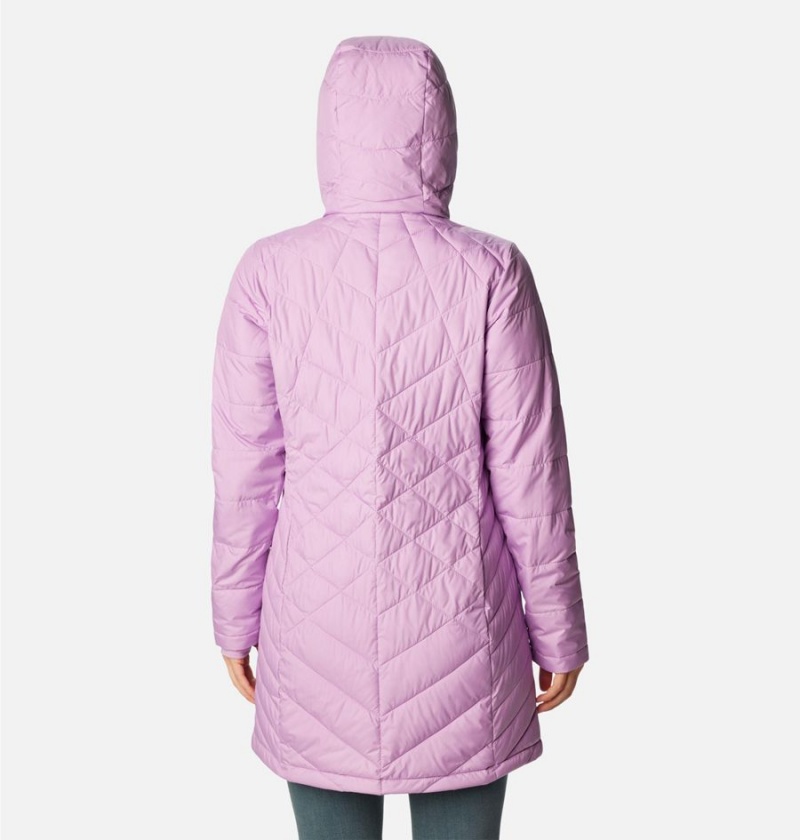 Columbia Heavenly Long Hooded Women's Puffer Jacket Purple | NIWEQX-934