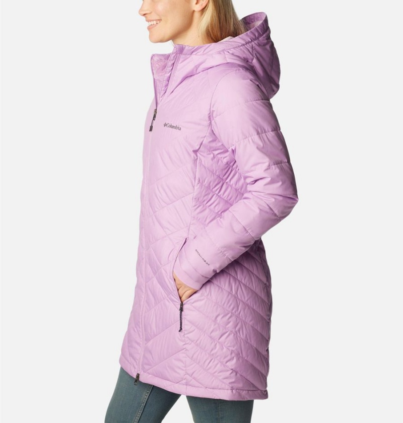 Columbia Heavenly Long Hooded Women's Puffer Jacket Purple | NIWEQX-934