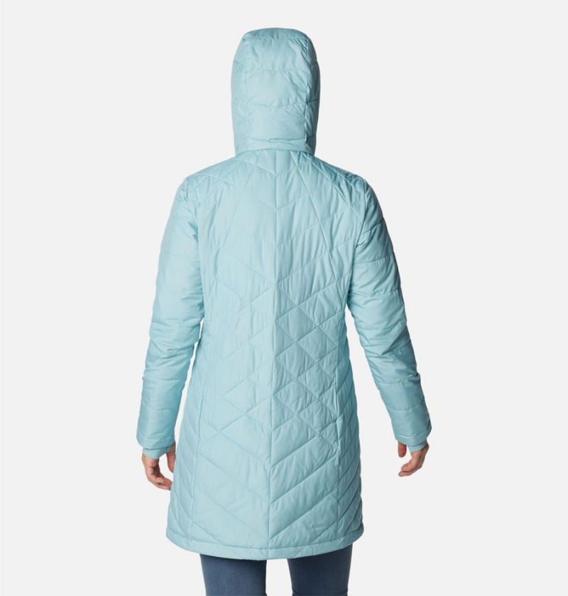 Columbia Heavenly Long Hooded Women's Puffer Jacket Turquoise | OQXKYD-608