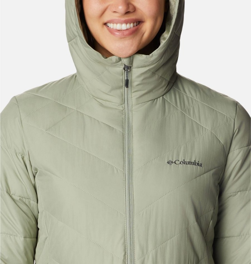 Columbia Heavenly Long Hooded Women's Puffer Jacket Green | AGDNBP-906