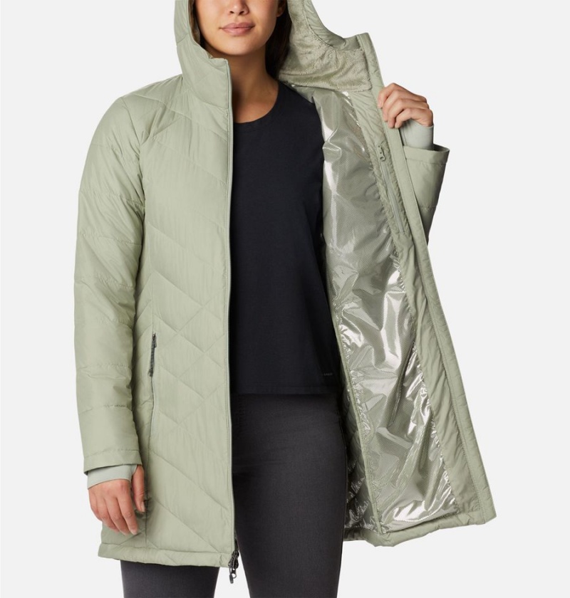 Columbia Heavenly Long Hooded Women's Puffer Jacket Green | AGDNBP-906