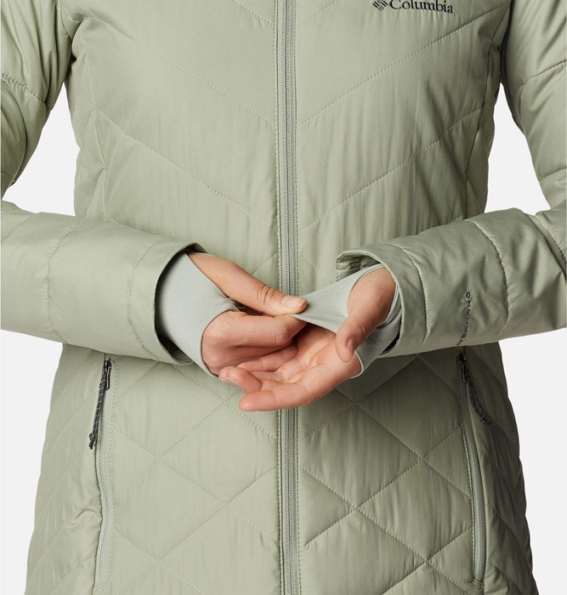 Columbia Heavenly Long Hooded Women's Puffer Jacket Green | AGDNBP-906