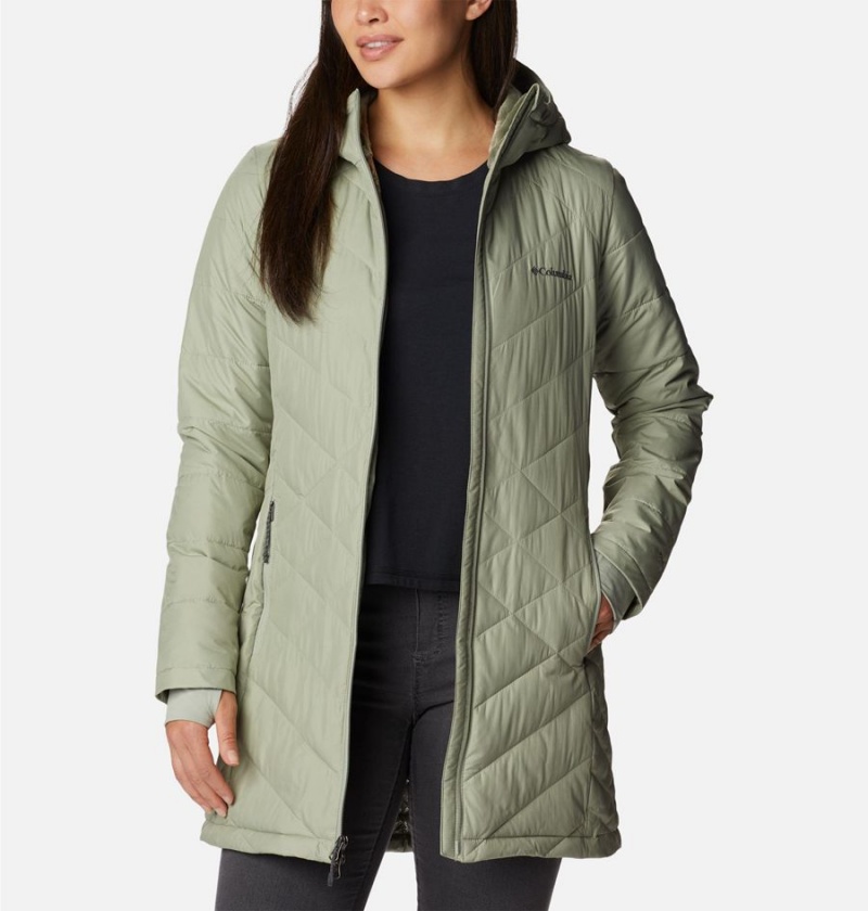 Columbia Heavenly Long Hooded Women's Puffer Jacket Green | AGDNBP-906